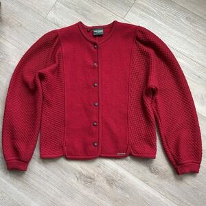 Vintage Geiger Women's‎ Red Pure Wool Jacket Made In Austria Size 42***
